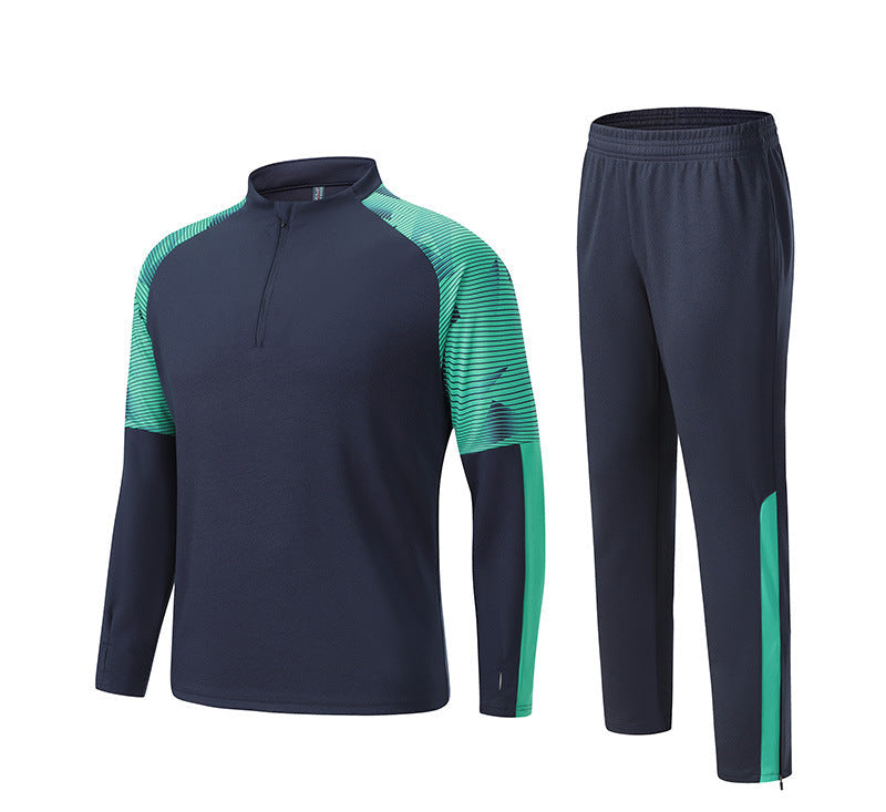 Sport Performance Wear Men's Training Tracksuit Set With Quarter Zip Top And Dynamic Shoulder Detailing
