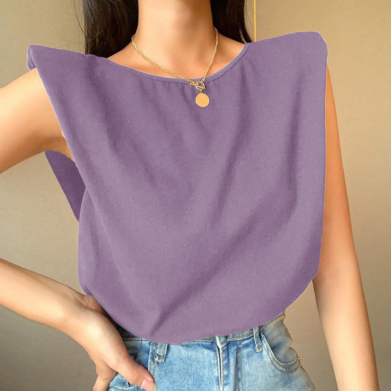 Women’s Short Sleeve Top – Relaxed Fit – Extended Shoulders – Lightweight Cotton Blend