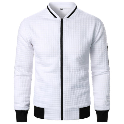 TrendAura Men's Quilted Bomber Jacket With Zipper Closure Ribbed Collar And Cuffs Regular Fit