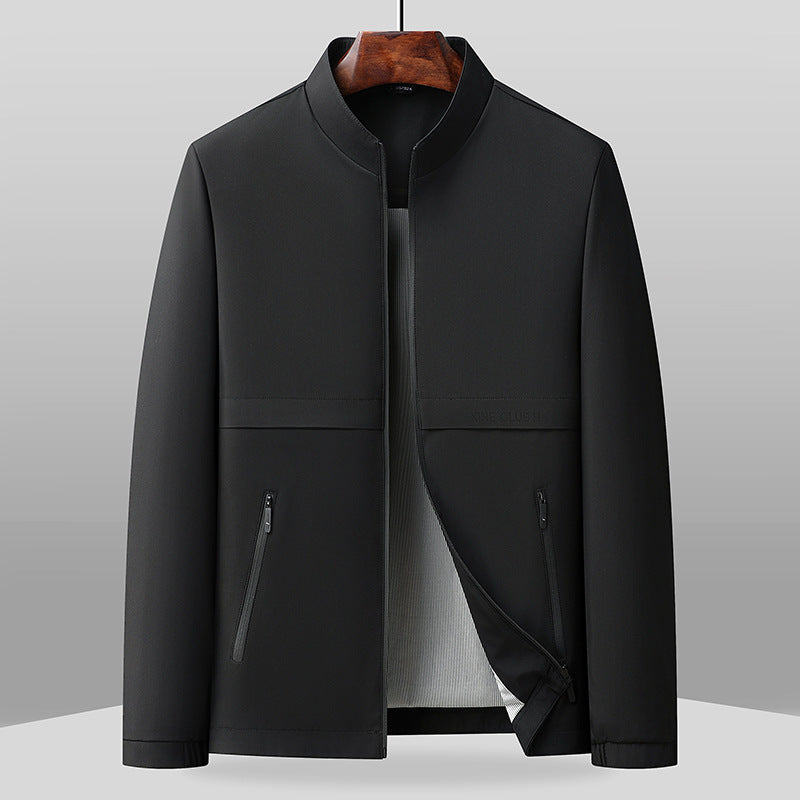 Nordisk Flair Men's Jacket Regular Fit Band Collar Full Zip Zipper Pockets Hip Length By TrendAura