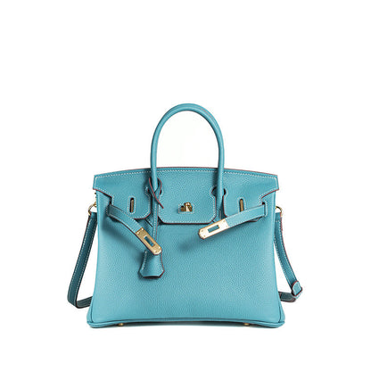 TrendAura Jessica Structured Leather Handbag - Timeless Elegance With Flap Closure And Detachable Strap