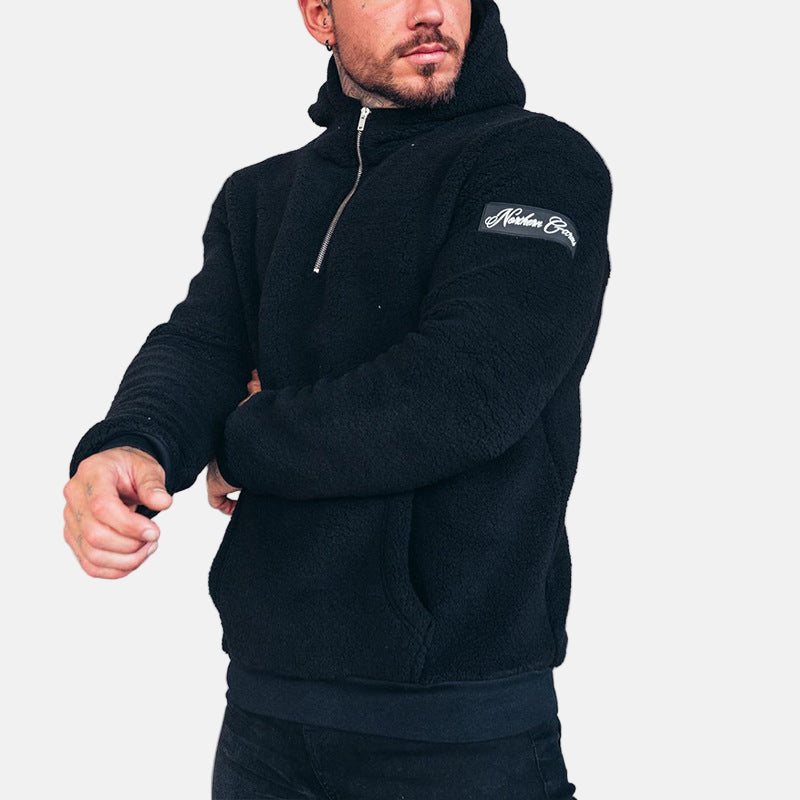 Men's Soft Fleece Hoodie With Relaxed Fit Pullover Kangaroo Pocket And Ribbed Trim