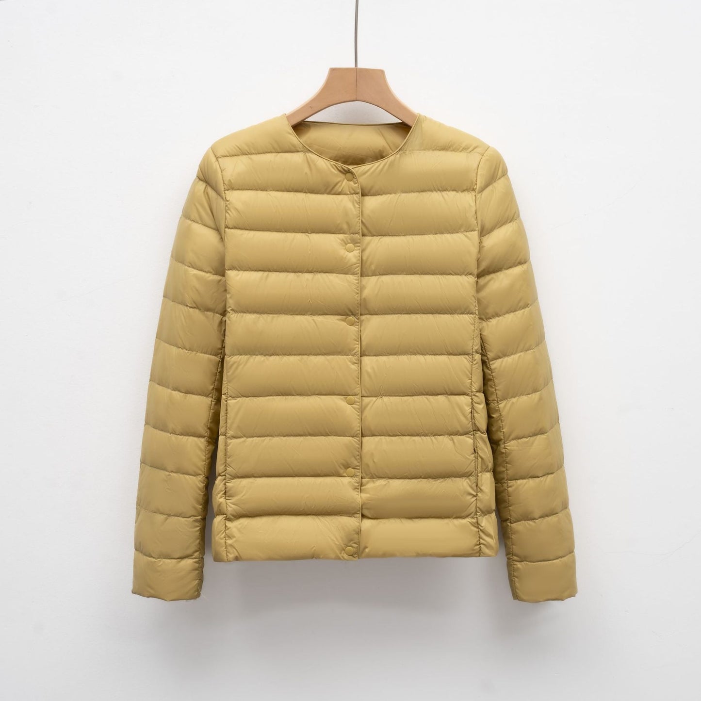 Women’s Down Jacket – Slim Fit – Lightweight Quilted – Snap Front – Hip Length