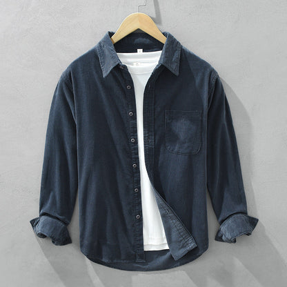 Max Cord Overshirt For Men, Elegant Retro Style, Textured Cord Fabric, Relaxed Fit, Warmth