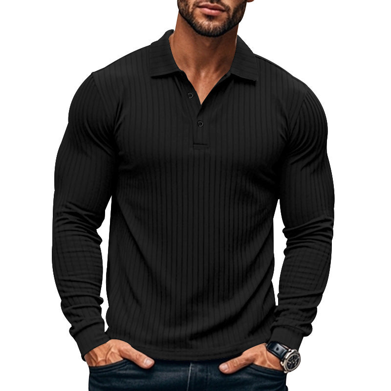 Mens Slim Fit Ribbed Knit Henley Shirt With Long Sleeve Button Placket Collar For Everyday Casual