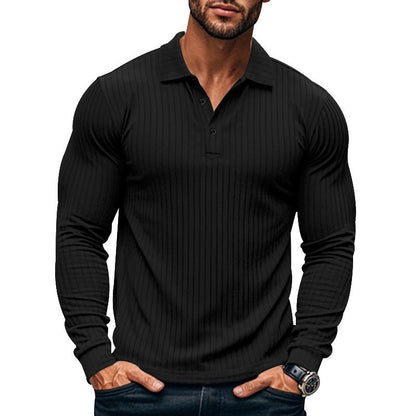 Mens Slim Fit Ribbed Knit Henley Shirt With Long Sleeve Button Placket Collar For Everyday Casual