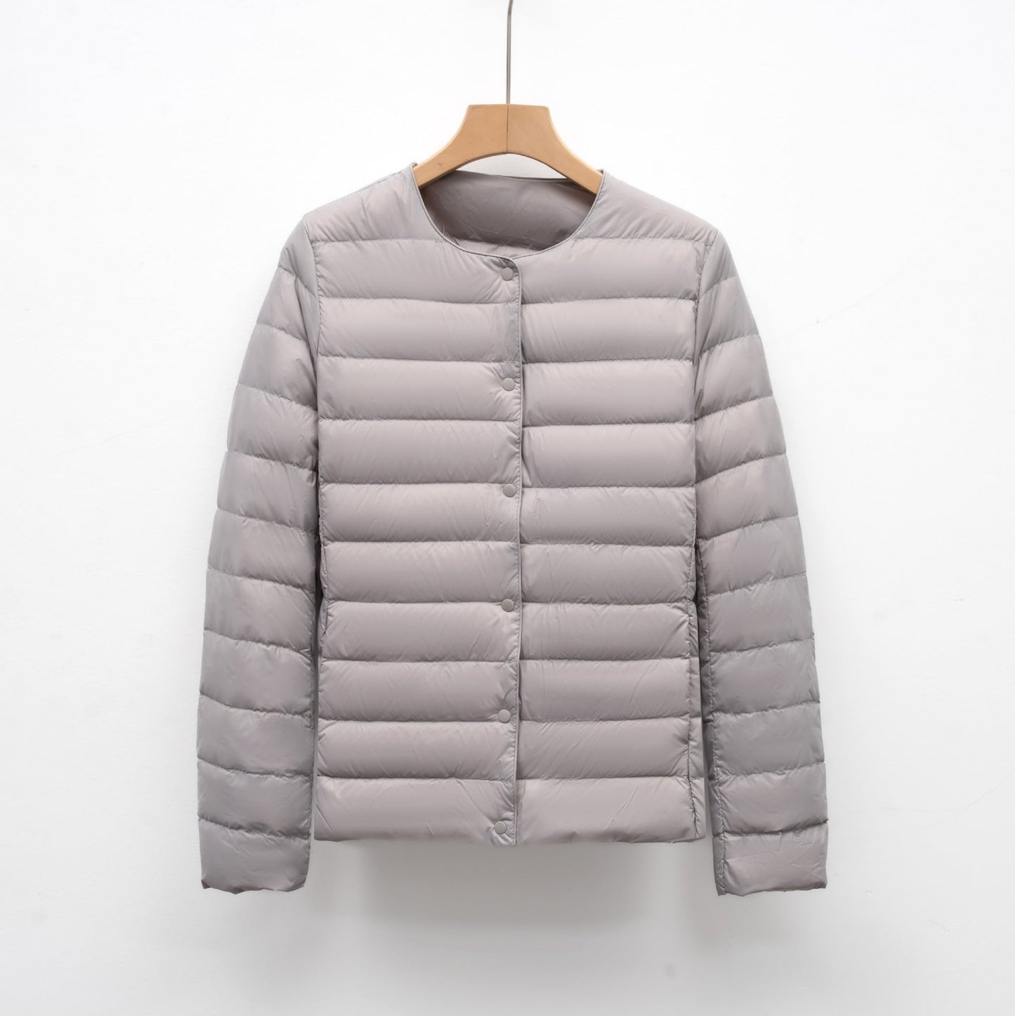 Women’s Down Jacket – Slim Fit – Lightweight Quilted – Snap Front – Hip Length