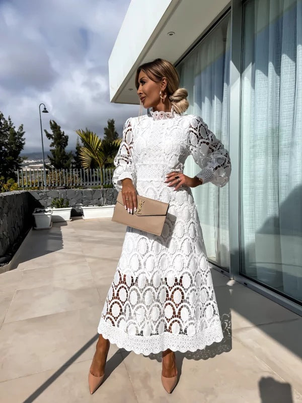 Lou Fashionable Lace Dress For Women, Elegant French Lace, Timeless Comfort, Ideal For Special Occasions