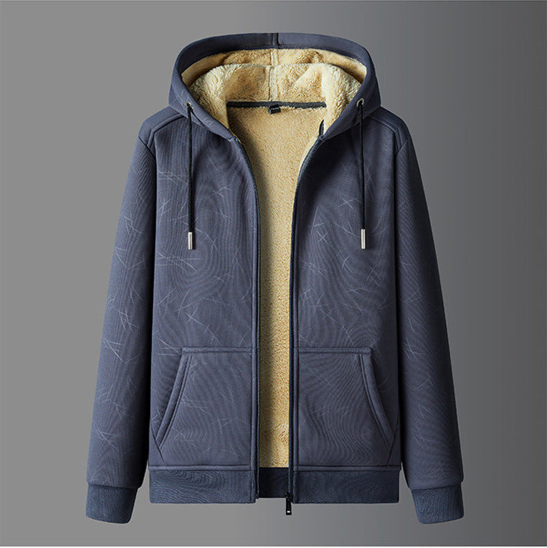 TrendAura Mens Hooded Zip Up Sherpa Lined Fleece Jacket Warm Winter Outerwear For Men