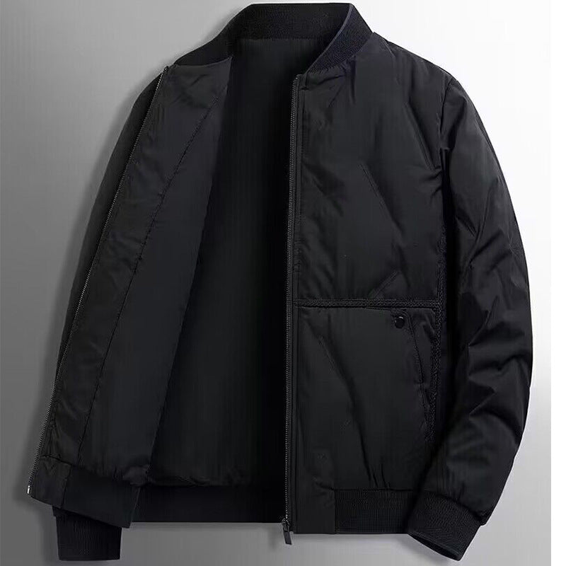 Men Quilted Puffer Bomber Jacket For Winter Warmth And Modern Everyday Style Padded Interior