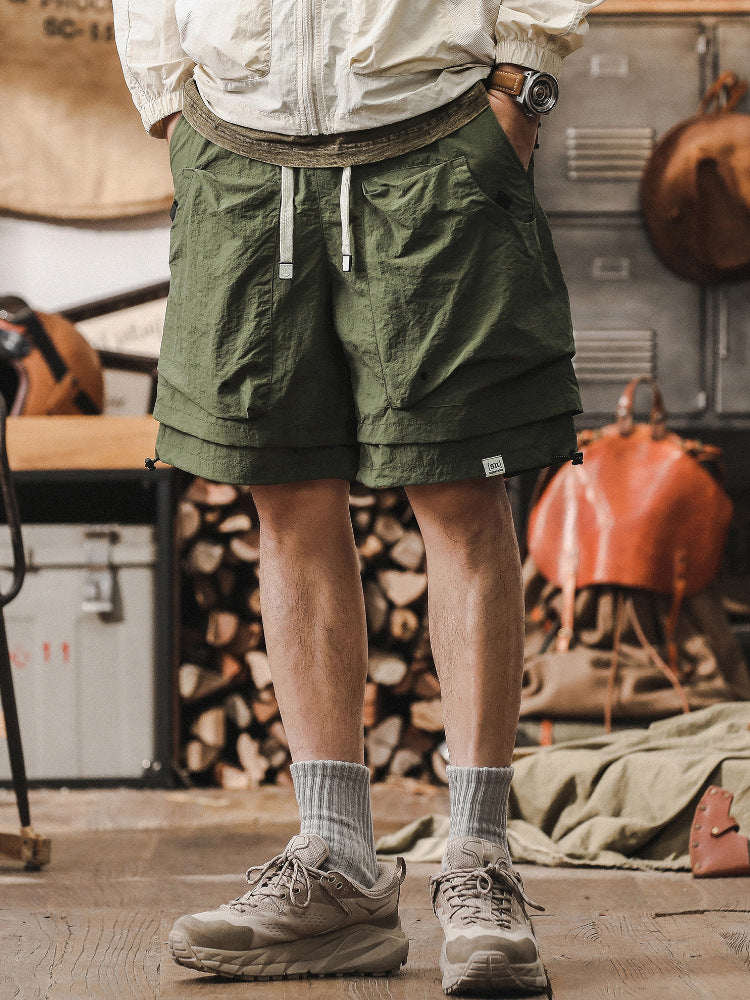 Men's Cargo Shorts Relaxed Fit Quick Dry Mesh Pocket Adjustable Waist For Outdoor Performance