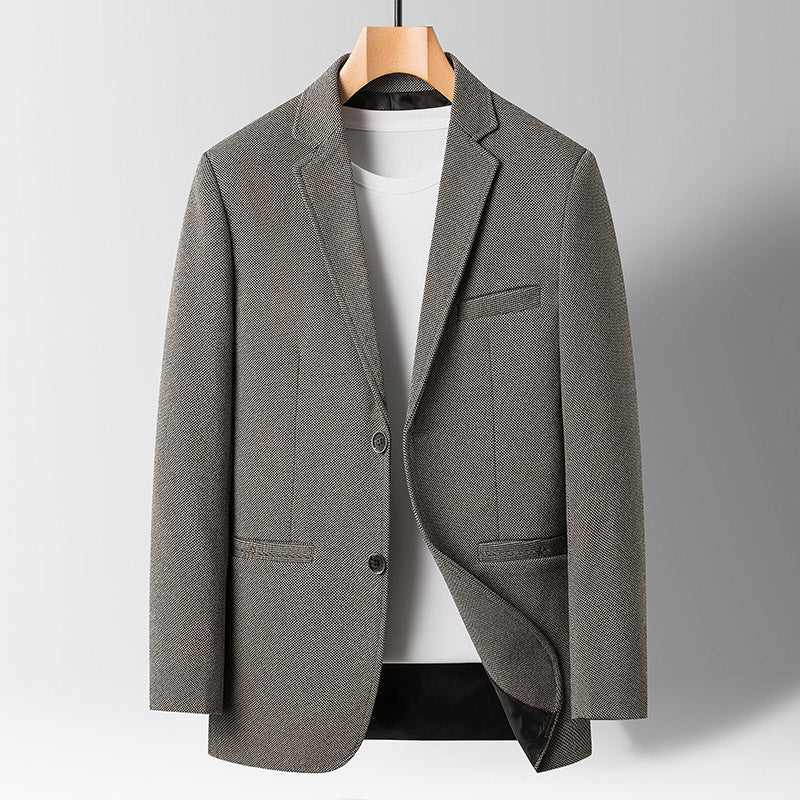 Men's Woven Blend Blazer With Tailored Fit Notched Lapel Hip Length TrendAura Fall Collection