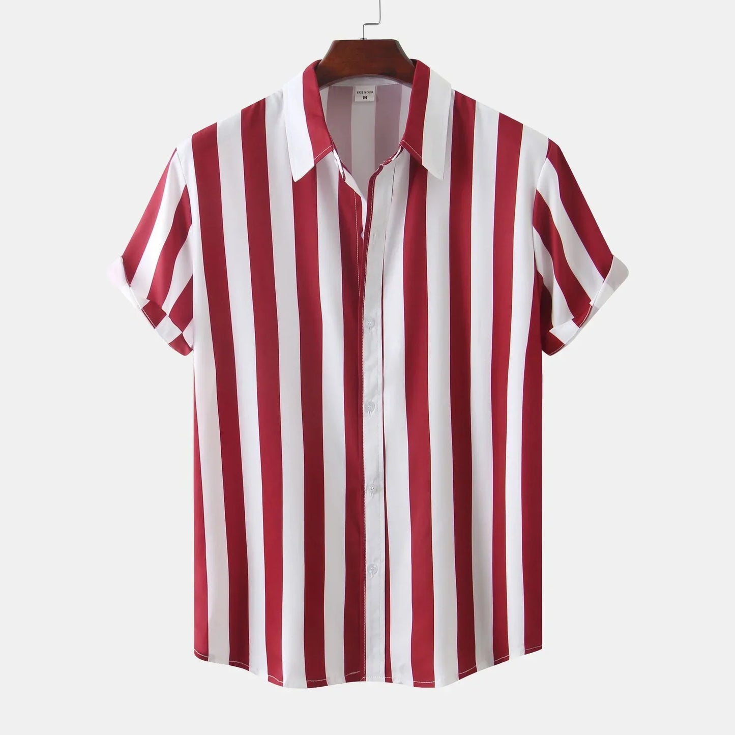Short Sleeve Button-Down Shirt For Men | Vertical Stripes
