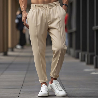 Men's Jogging Pants Cotton Blend Elite Comfort Straight Leg With Elastic Waist Full Length For Workout And Lounge
