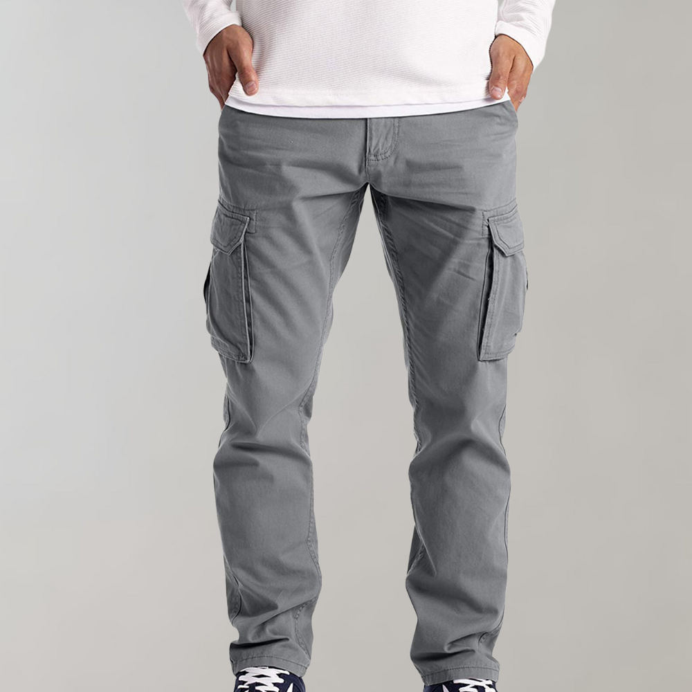 Mens Casual Cargo Pants With Relaxed Fit And Multiple Pockets For Everyday Wear Durable Comfort