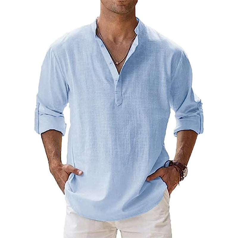 Zup Mens Linen Shirt Breathable Lightweight Comfort For Spring And Summer Stylish Relaxed Fit