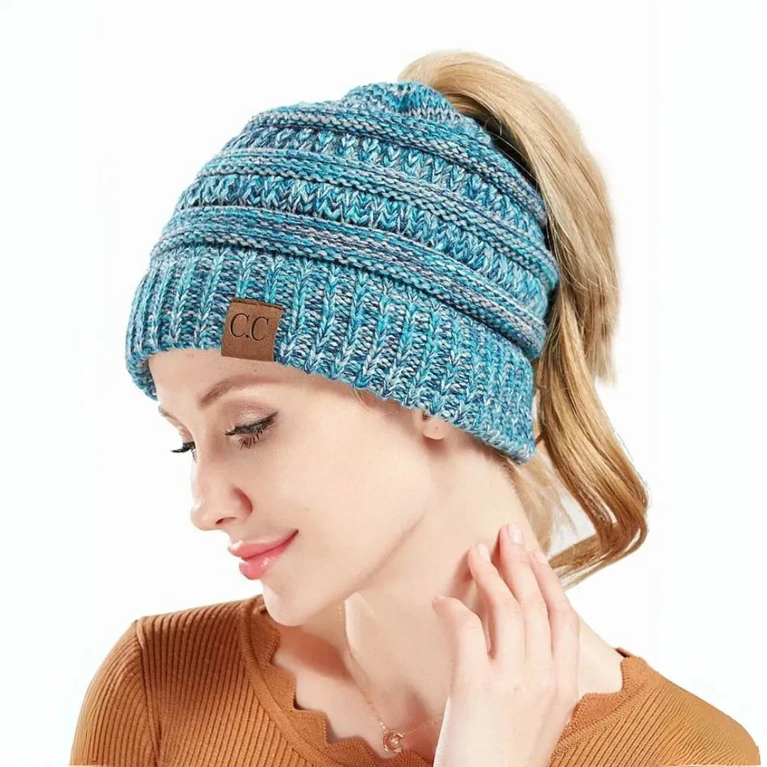 Olie Knit Ponytail Beanie
