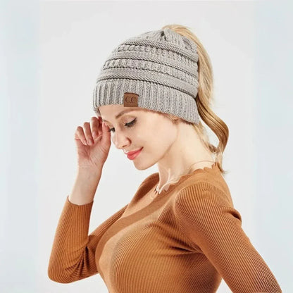 Olie Knit Ponytail Beanie
