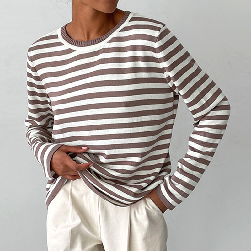 Sophie Elegant Striped Long Sleeve Shirt for Professionals with Breathable Comfort and Timeless Style