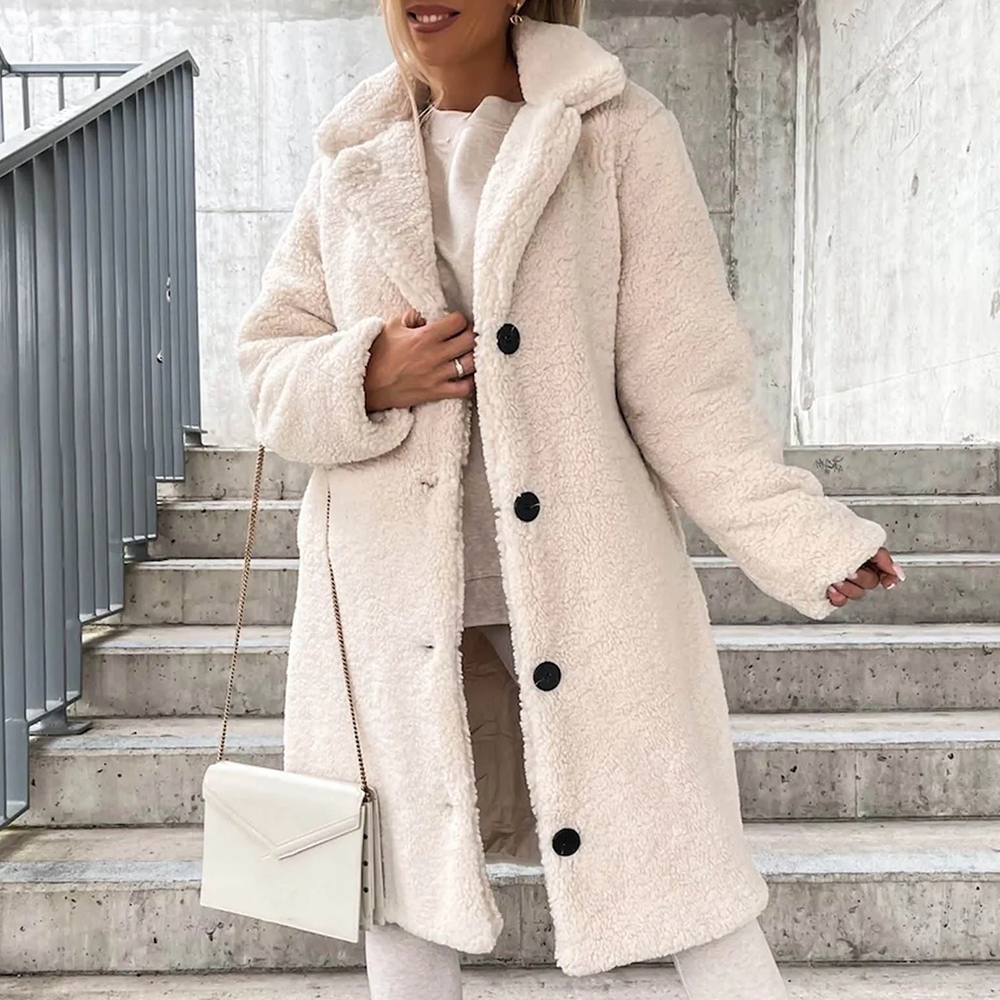 Olivia Plush Coat With Luxurious Fur-Like Finish Cozy Warmth Lightweight Comfort For Women