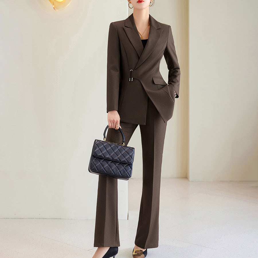 Women’s Blazer and Pants Set – Tailored Fit – Notched Lapel – Formal Wear