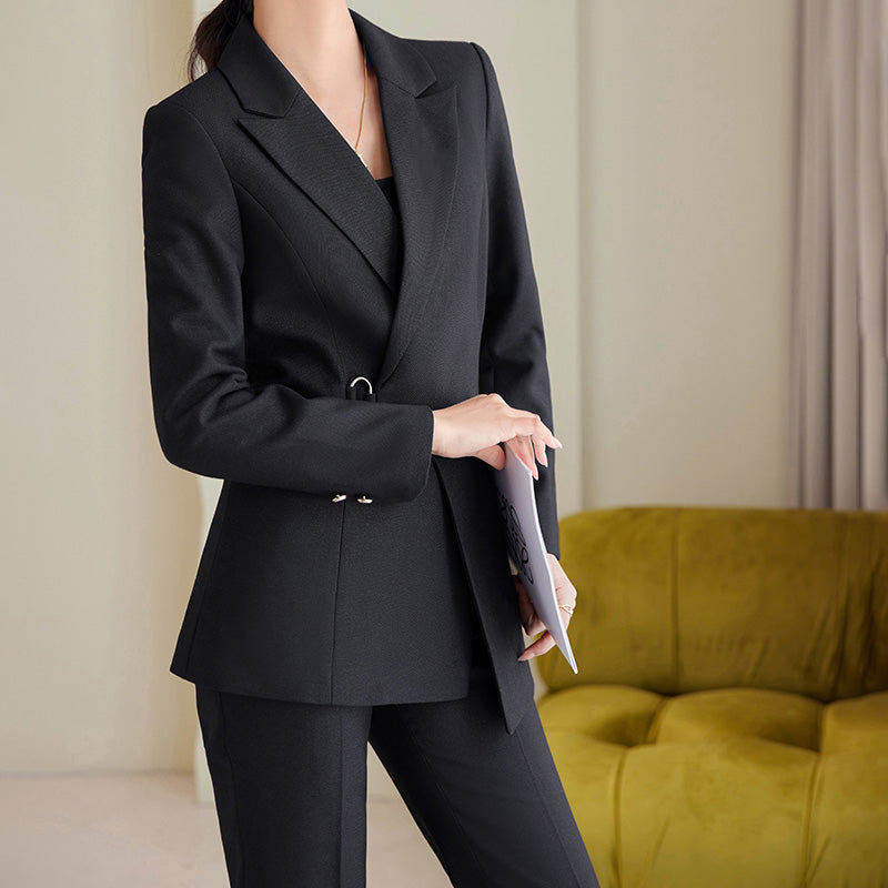 Women’s Blazer and Pants Set – Tailored Fit – Notched Lapel – Formal Wear
