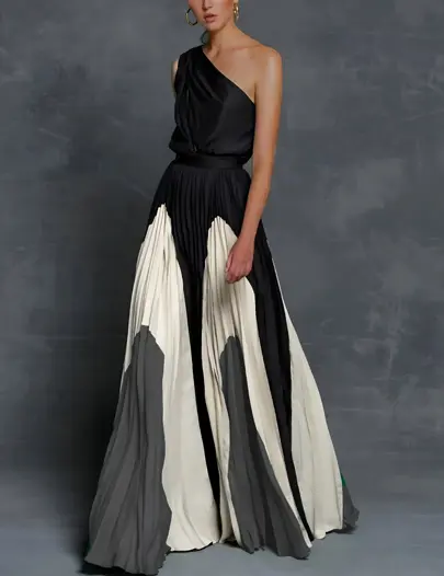 One-Shoulder Asymmetrical Maxi Dress for Women – Elegant & Flowing
