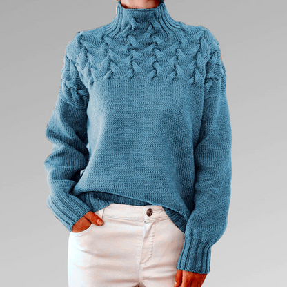 Iroza Womens Cable Knit Turtleneck Sweater For Warmth Comfort And Everyday Style