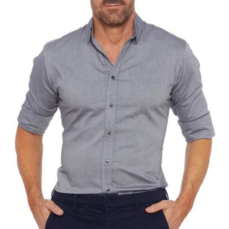 Men's Shirt Slim Fit Breathable Blend Zipper Closure Smart Casual Nordic Flair Inspired By TrendAura