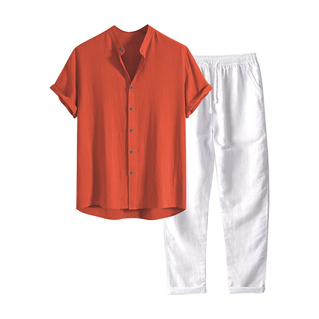 Jerome Mens Summer Set Casual Shirt And Trousers For All Day Comfort Ideal Urban Professional Outfit