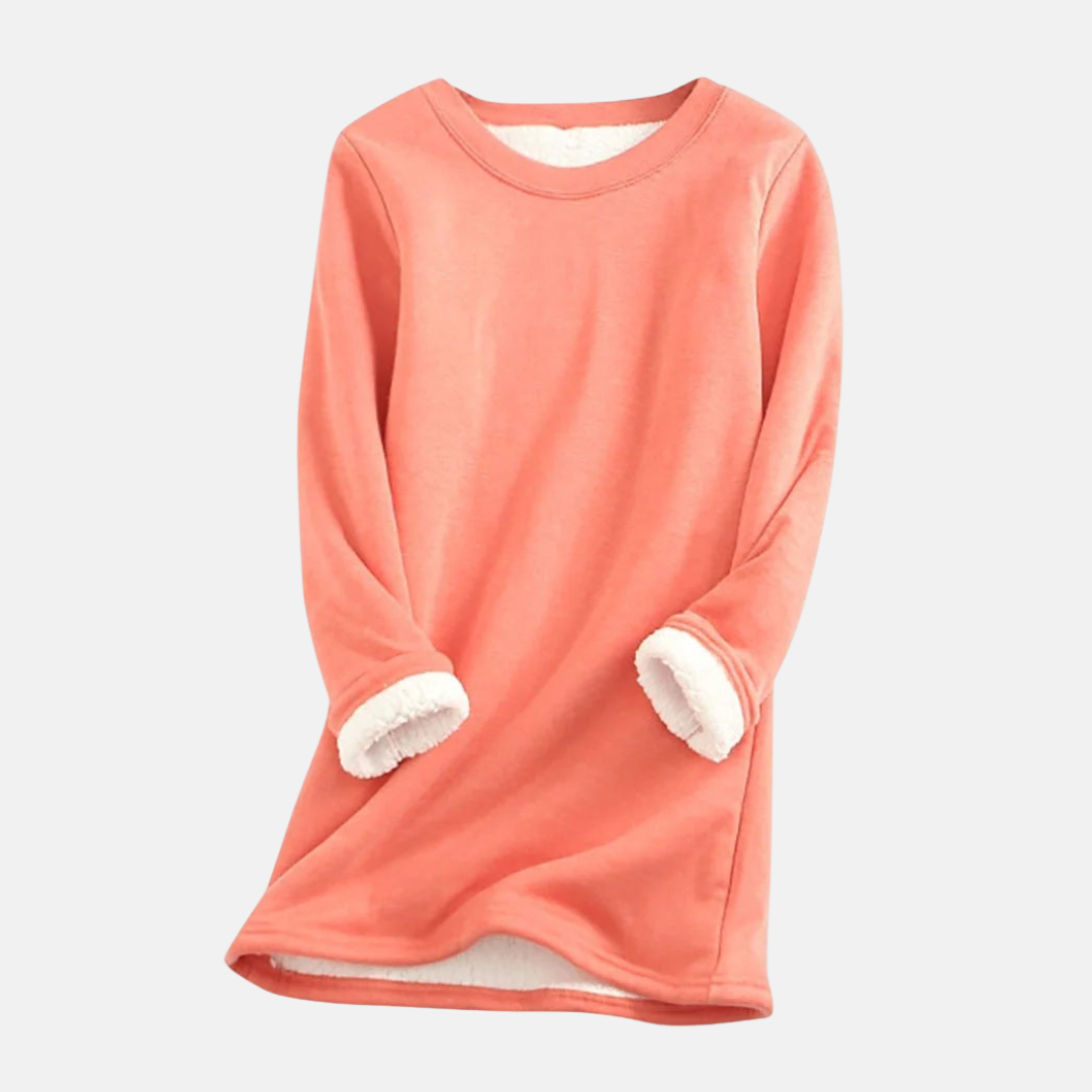 Women’s Sweatshirt - Knit - Relaxed Fit - Crew Neck - Plush Lined