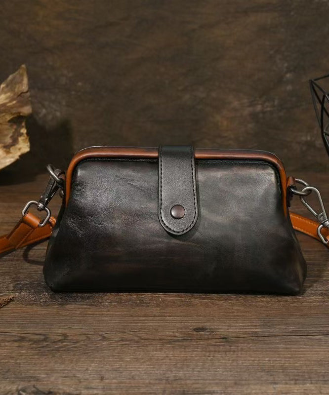 Sac messager en cuir de veau solide et durable couleur chocolat biologique - TrendAura