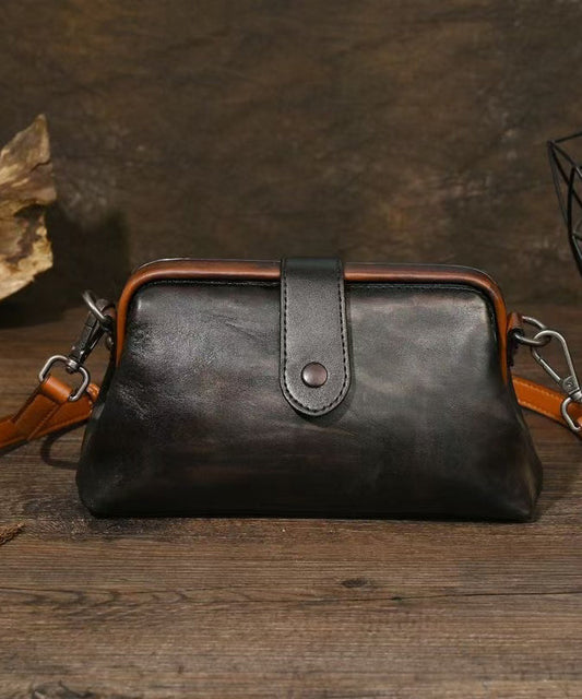 Sac messager en cuir de veau solide et durable couleur chocolat biologique - TrendAura