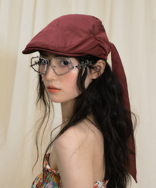 Chapeau breton rouge foncé original avec nœud pour l'été - TrendAura