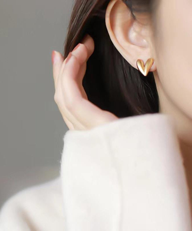 Boucles d'oreilles à tige en forme de spirale anti-moustiques Love, design original, en or et cuivre doré - TrendAura