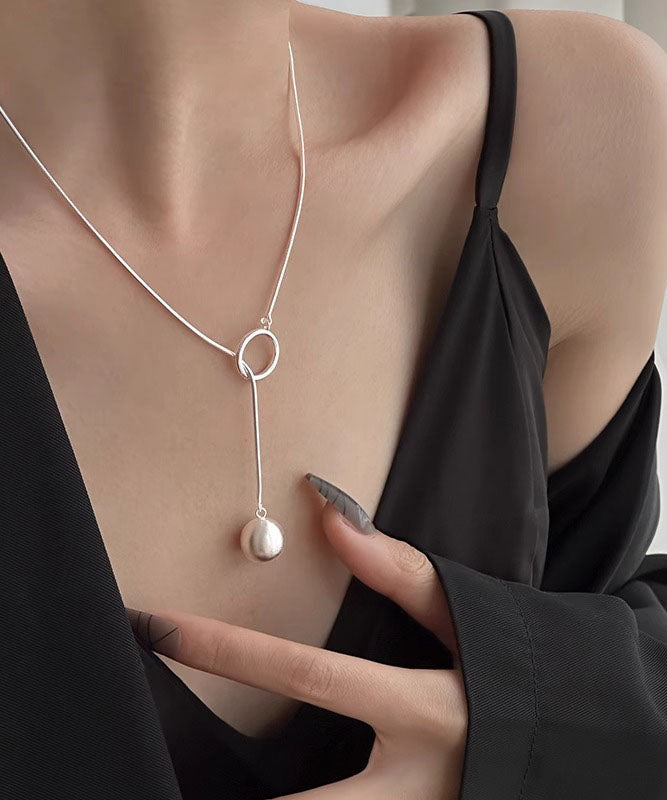 Collier pendentif boule en soie et argent sterling, design original - TrendAura