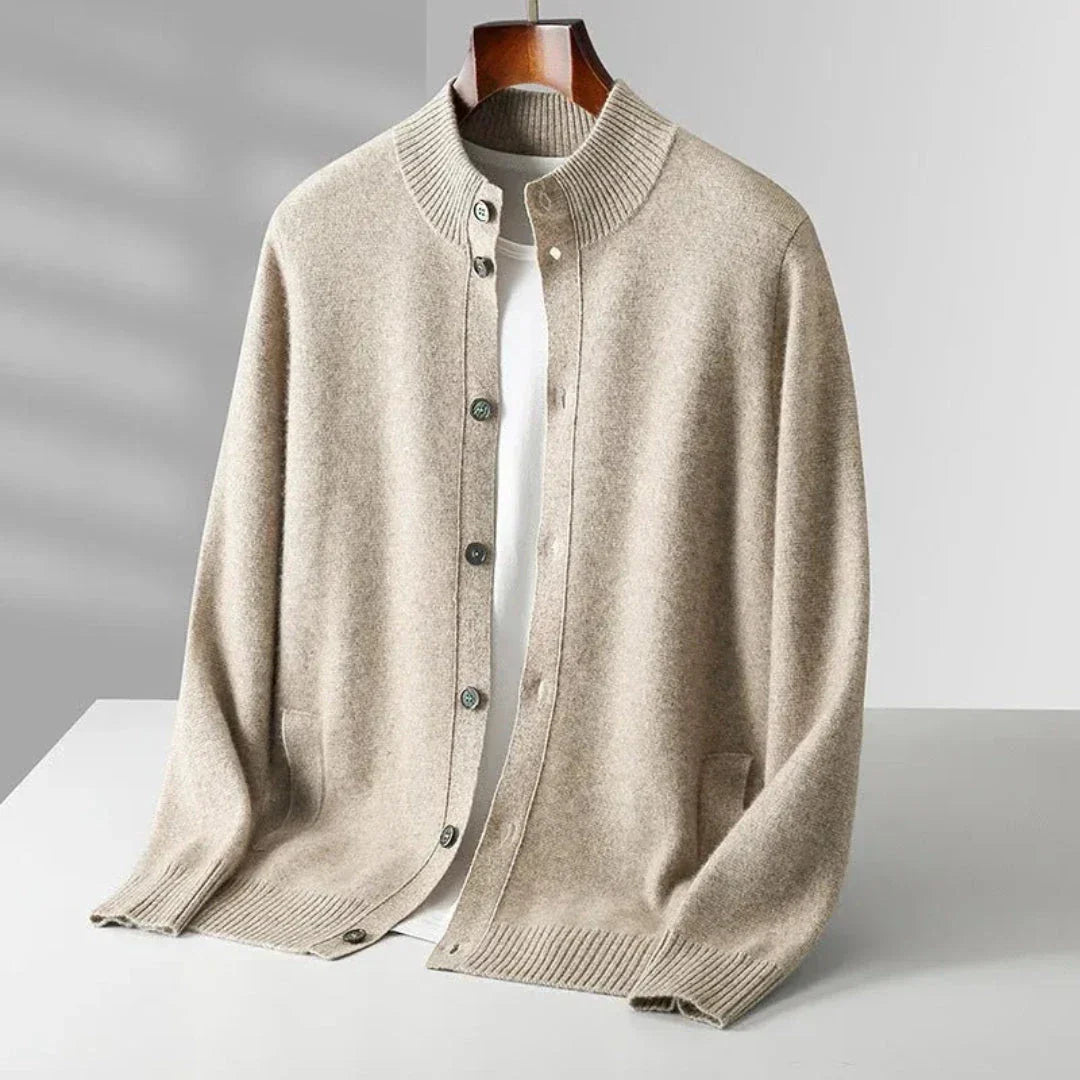 Orion Merino Wool Button-Up Cardigan