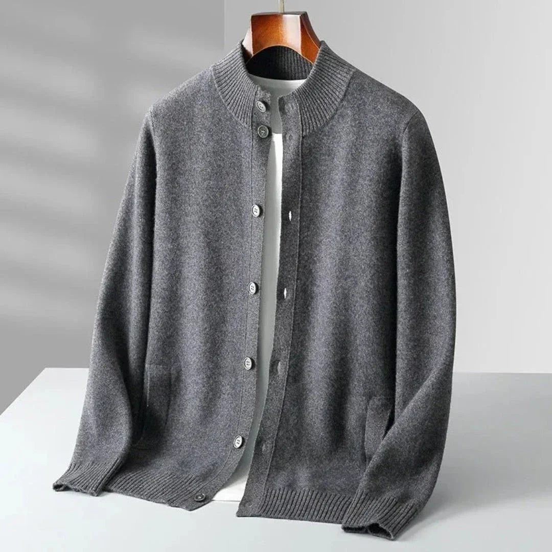 Orion Merino Wool Button-Up Cardigan