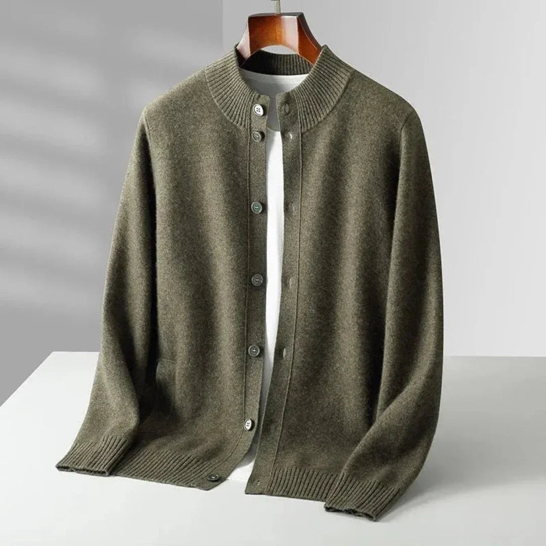 Orion Merino Wool Button-Up Cardigan