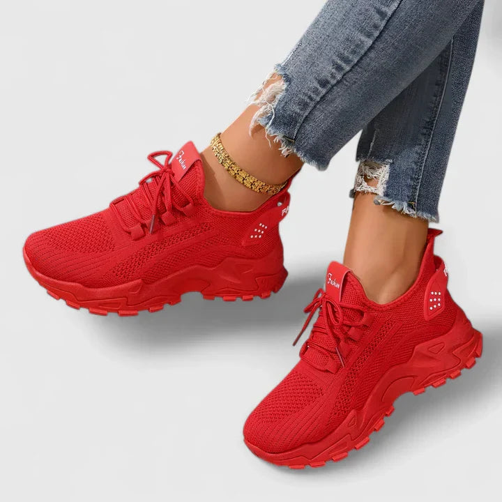 Maica Womens Knitted Sneakers Breathable Mesh Upper Thick Platform Sole All Day Comfort For Walking And Tennis