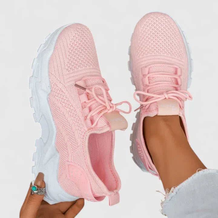 Maica Womens Knitted Sneakers Breathable Mesh Upper Thick Platform Sole All Day Comfort For Walking And Tennis