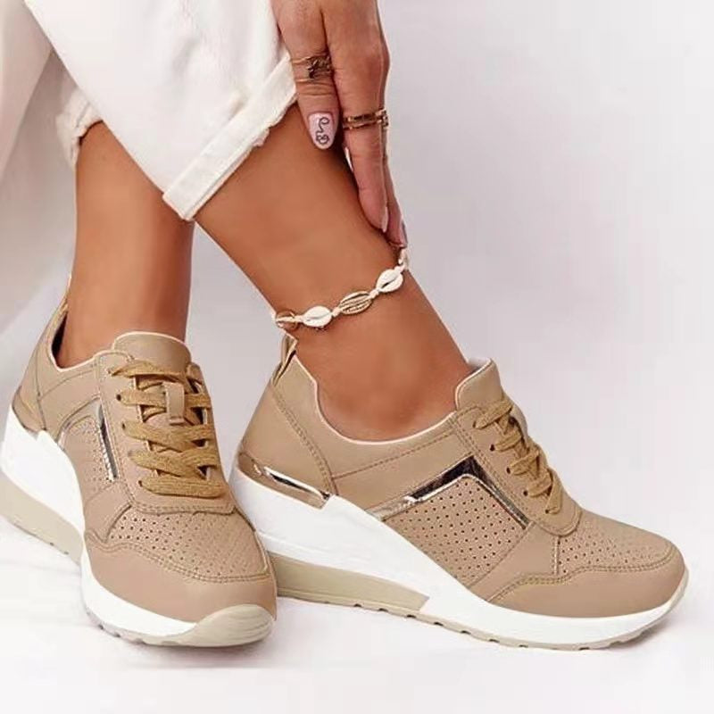 Comfortable walking shoes with wedge soles for women