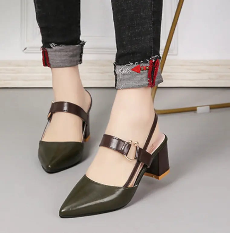 Low Block Heels for Women – Modern Slingback Design