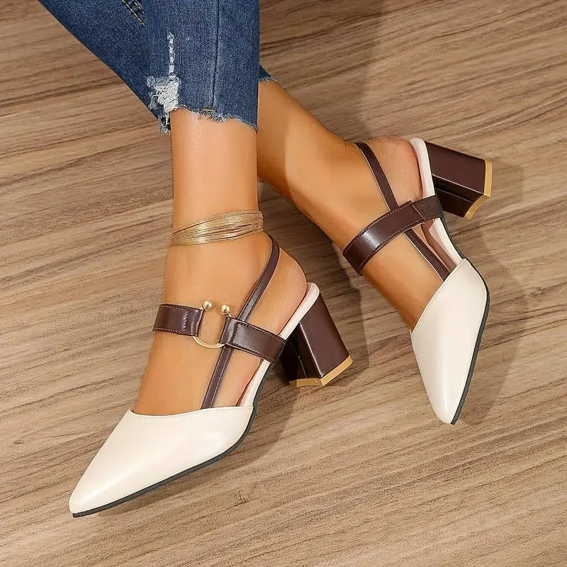 Low Block Heels for Women – Modern Slingback Design