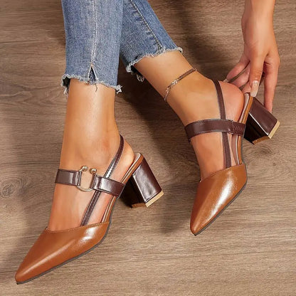 Low Block Heels for Women – Modern Slingback Design