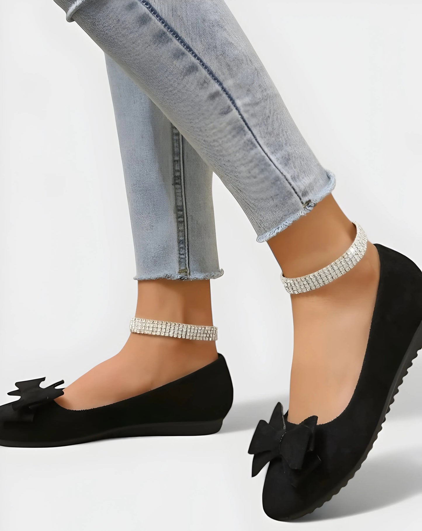 Women’s Slip-On Ballet Flats with Bow – Comfortable Casual Round Toe Shoes