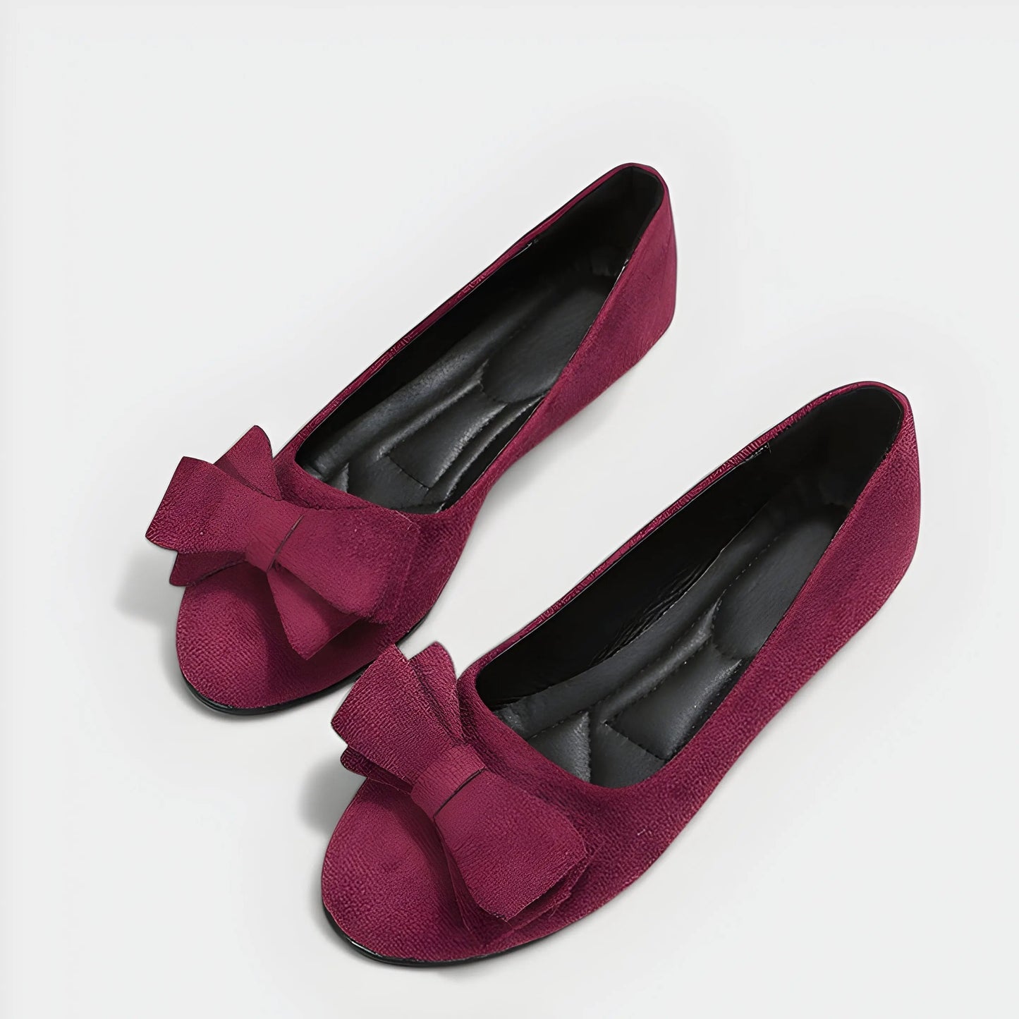 Women’s Slip-On Ballet Flats with Bow – Comfortable Casual Round Toe Shoes