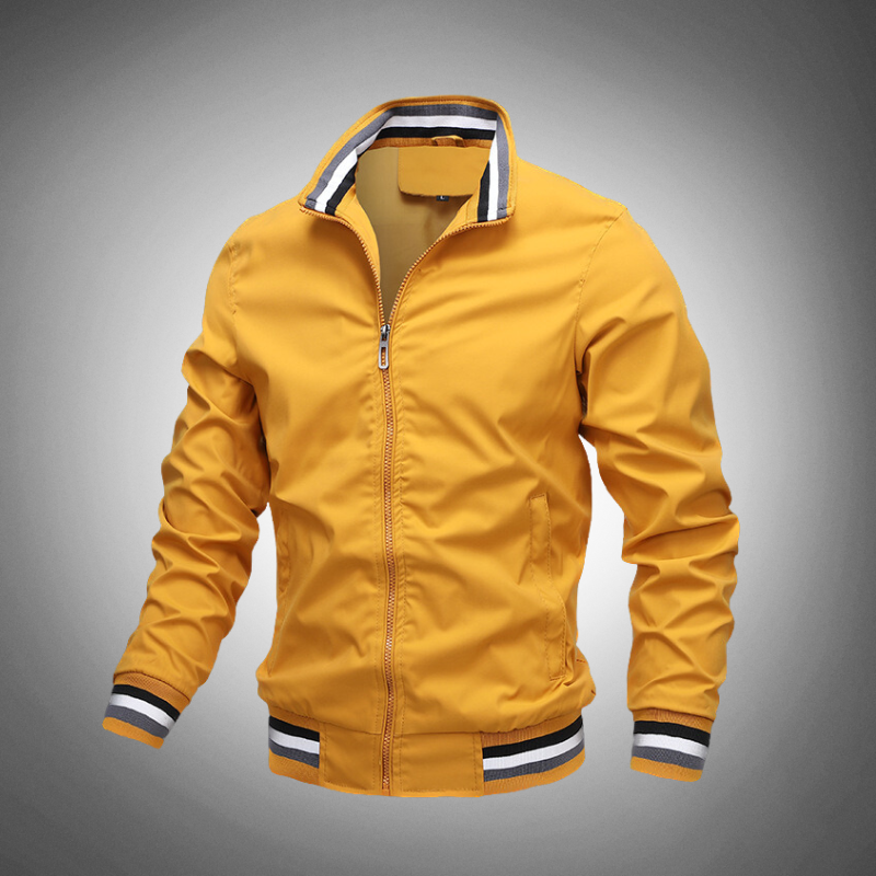 Men's Waterproof Bomber Jacket With Modern Silhouette And Zip Front For Everyday Stylish Weatherproof Outerwear