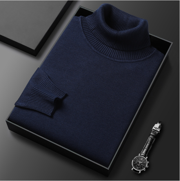 Logan Cashmere Turtleneck Sweater By TrendAura Soft Cashmere Cotton Blend Winter Knit