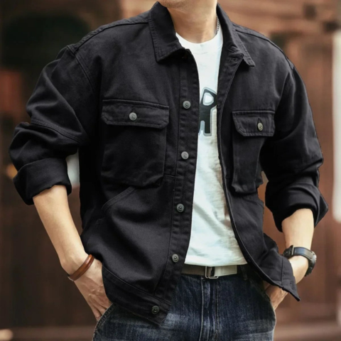 Oran Mens Pocket Jacket Timeless Vintage Charm With Modern Silhouette For All Seasons